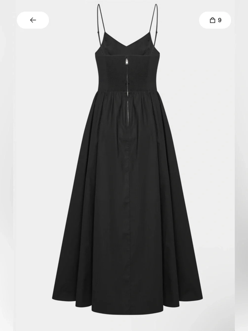Aritzia Black Spaghetti-Strap Midi Dress - Picture 6 of 9